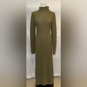 NWT ZARA Textured Knit Mock-Neck Long Sleeve Maxi Dress